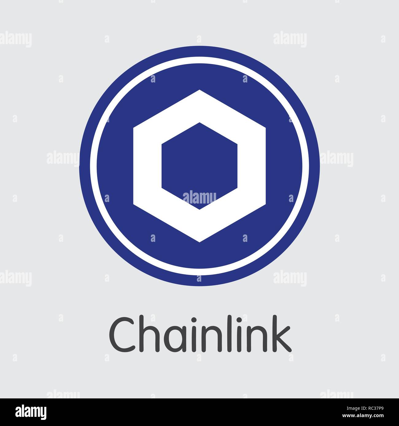 LINK - Chainlink. The Logo of Coin or Market Emblem. Stock Vector