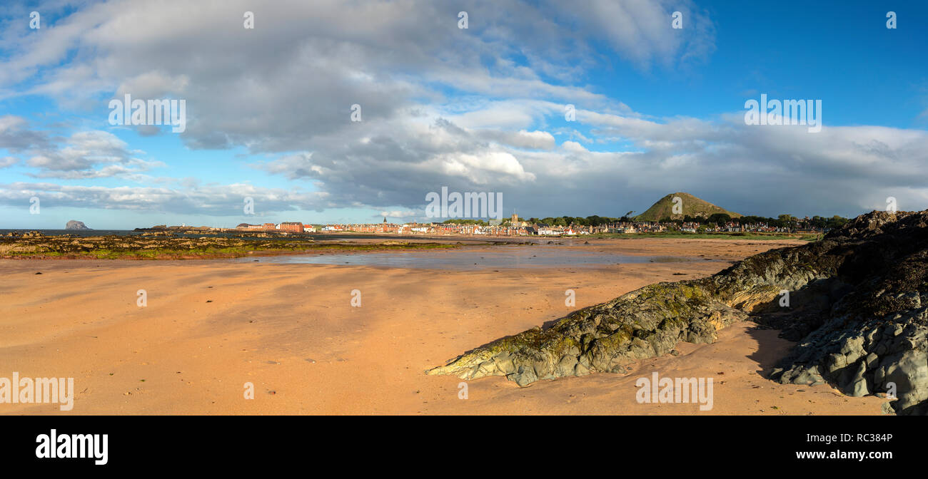 A panoramic summertime view of North Berwick, East Lothian, Scotland, United Kingdom Stock Photo