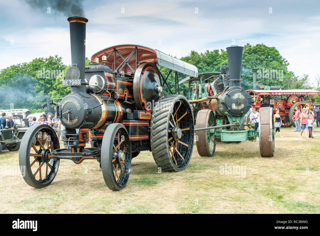 Vintage traction engines at Preston Steam Rally, Kent, England Stock ...