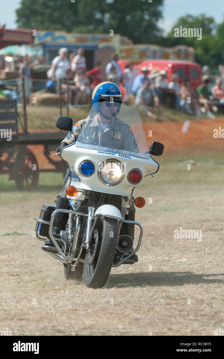 80s American Kawasaki police motorcycle at Preston Steam Rally