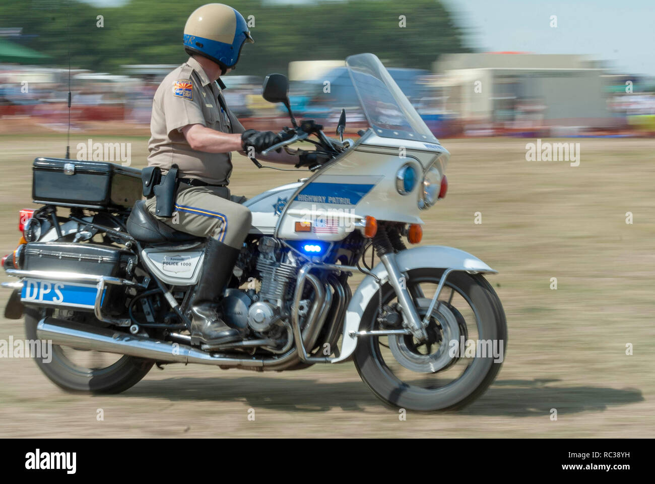80s American Kawasaki police motorcycle at Preston Steam Rally, Kent,  England Stock Photo - Alamy