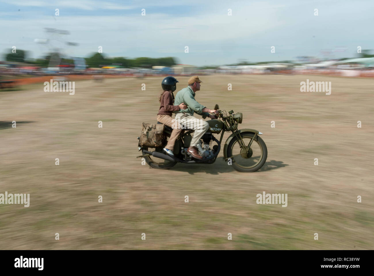 Vintage BSA dispatch motorcycle at Preston Steam Rally, Kent, England Stock Photo