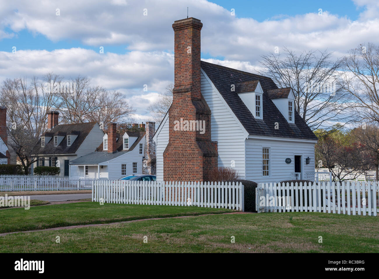 Williamsburg, VA, USA January 9, 2019. Reconstructed traditional