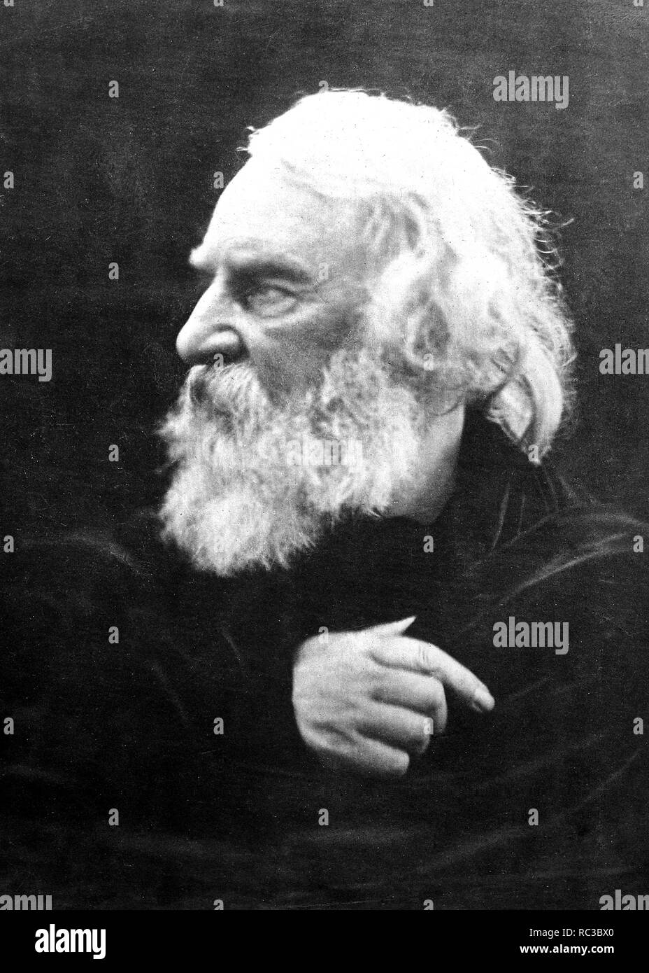 HENRY LONGFELLOW (1807-1882) American poet photographed by Julia Cameron in 1868 Stock Photo
