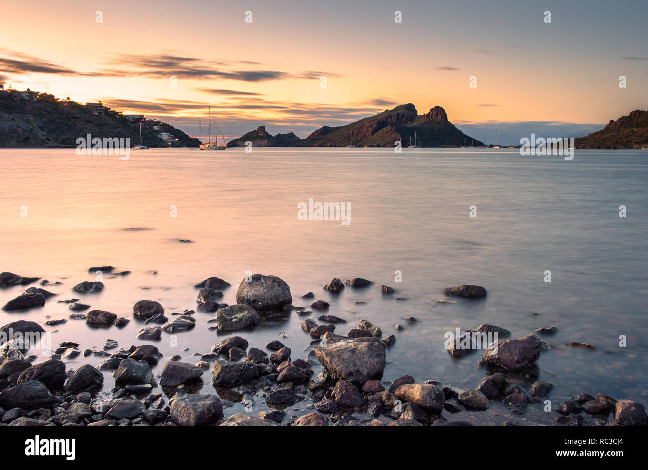 SAN CARLOS BEACH, SONORA / MEXICO - DECEMBER 29, 2018.Beautiful morning ...