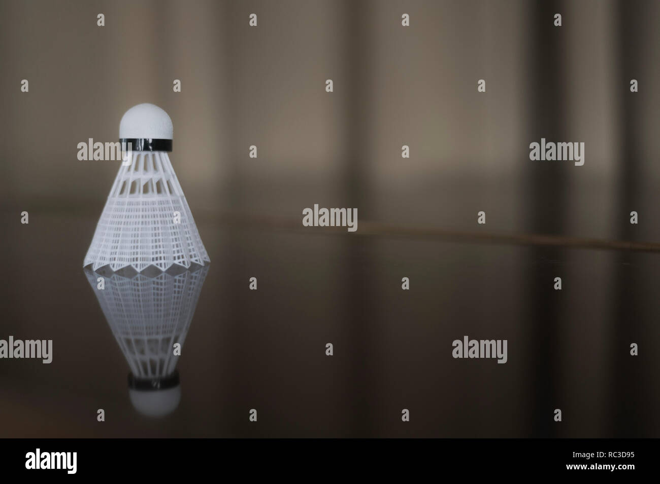 White badminton shuttlecocks an reflection Stock Photo