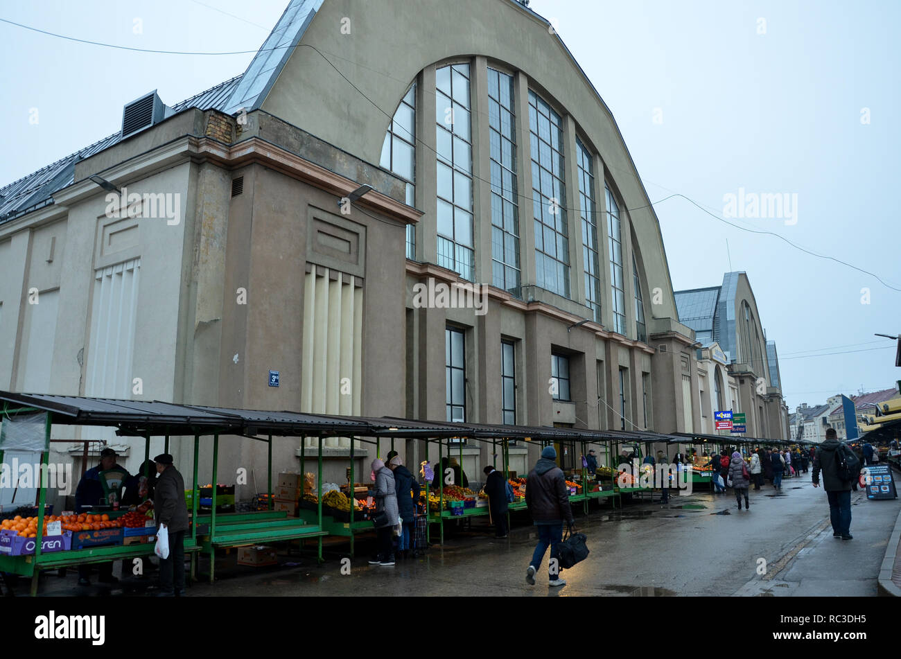 The exterior of Riga Central Market (Rīgas Centrāltirgus), Europe's largest market and bazaar, Riga, Republic of Latvia, Baltics, December 2018 Stock Photo