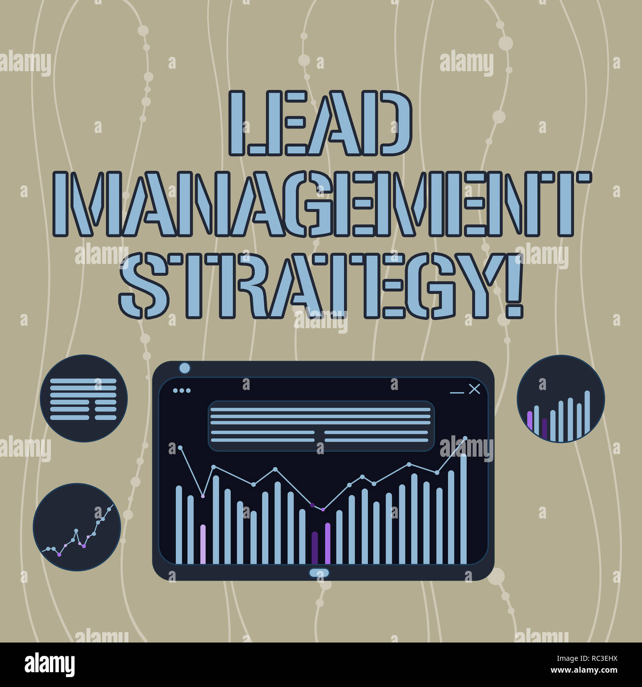 Handwriting Text Lead Management Strategy Concept Meaning System In Making New Potential Business Clientele Digital Combination Of Column Line Data G Stock Photo Alamy