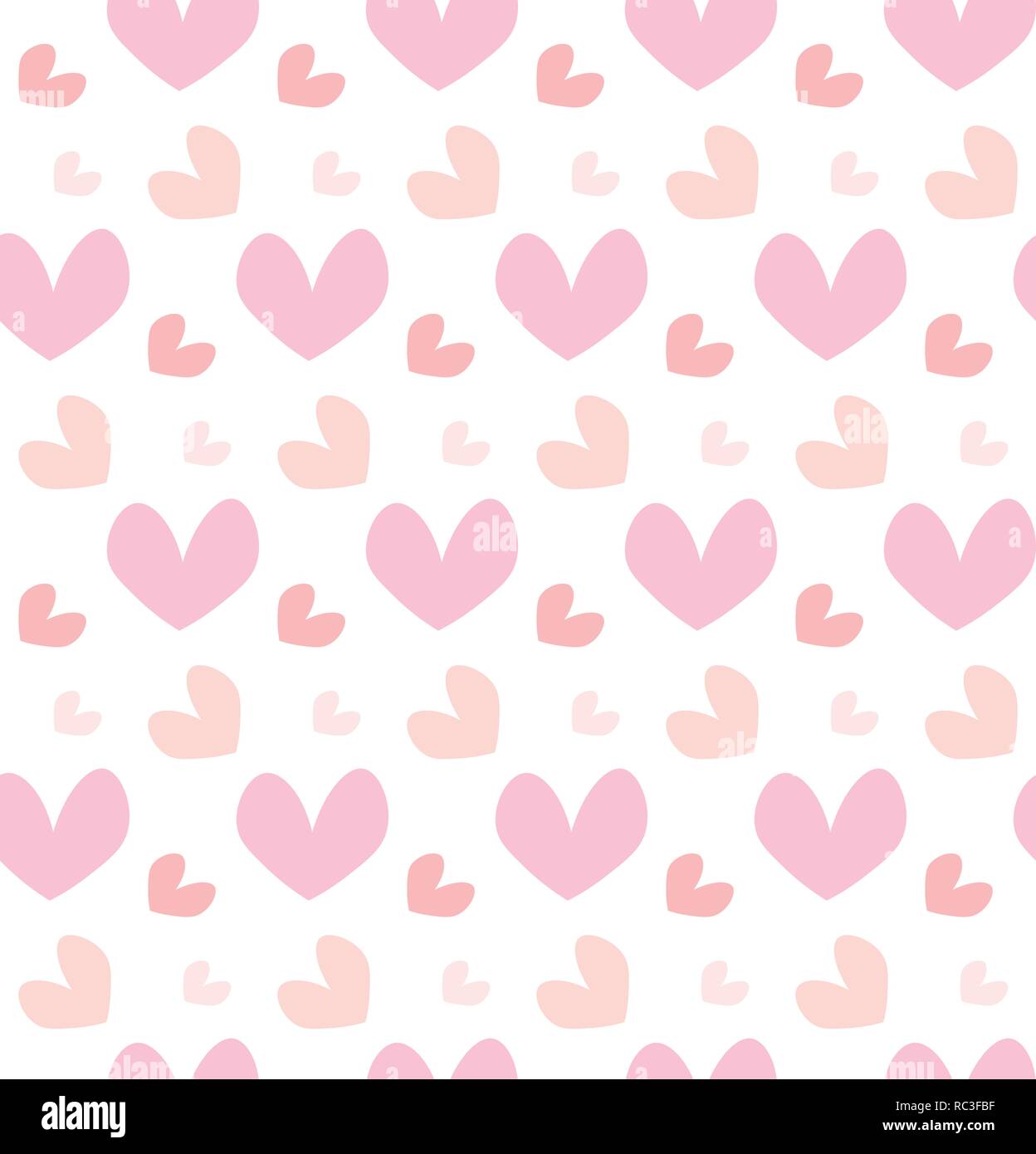 happy valentines day holiday concept pink heart shapes seamless pattern ...
