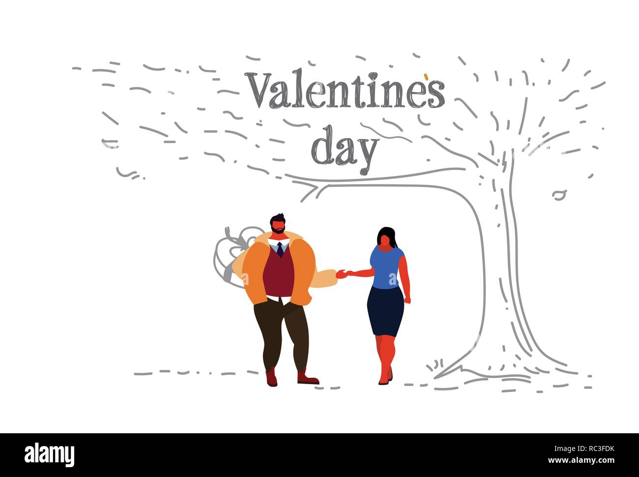 How to draw love tree with boyfriend and girlfriend