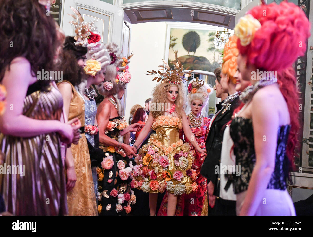 Berlin Germany 13th Jan 2019 Models Present Creations By