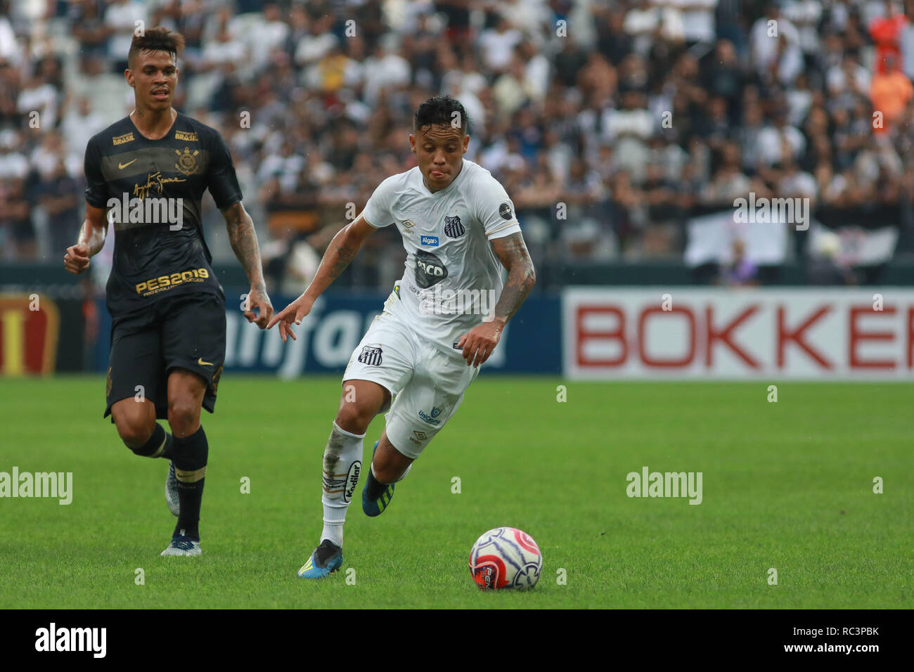 Sao Paulo Brazil 13th January 19 Corinthians X Santos Orinho Do Santos During The Friendly Between Corinthians And Santos Held At The Corinthians Arena East Zone Of Sao Paulo The Teams