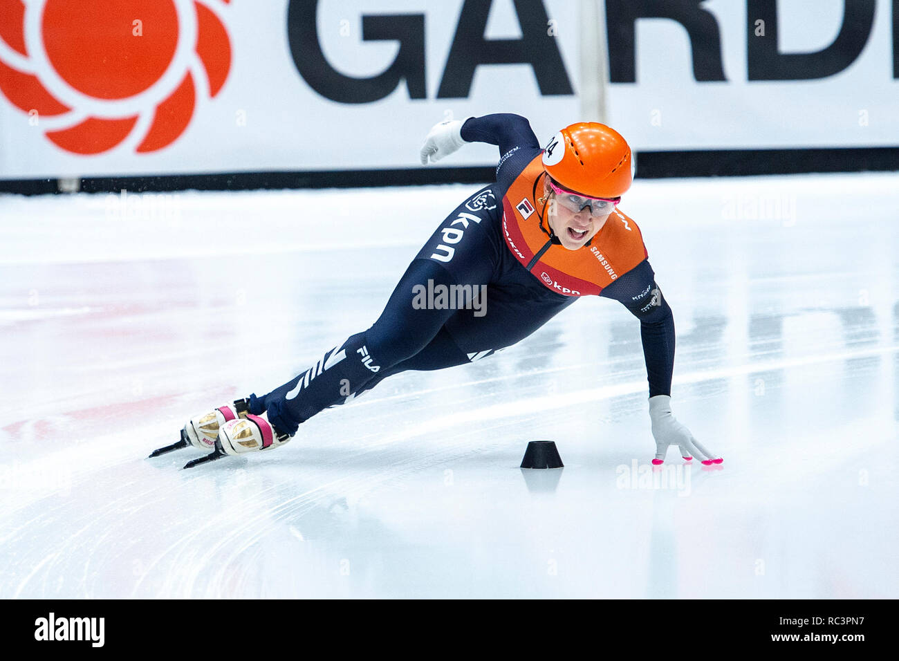 Dordrecht, Netherlands. 13th Jan 2019. European Championships Shorttrack Suzanne Schulting Credit: Orange Pictures vof/Alamy Live News Stock Photo