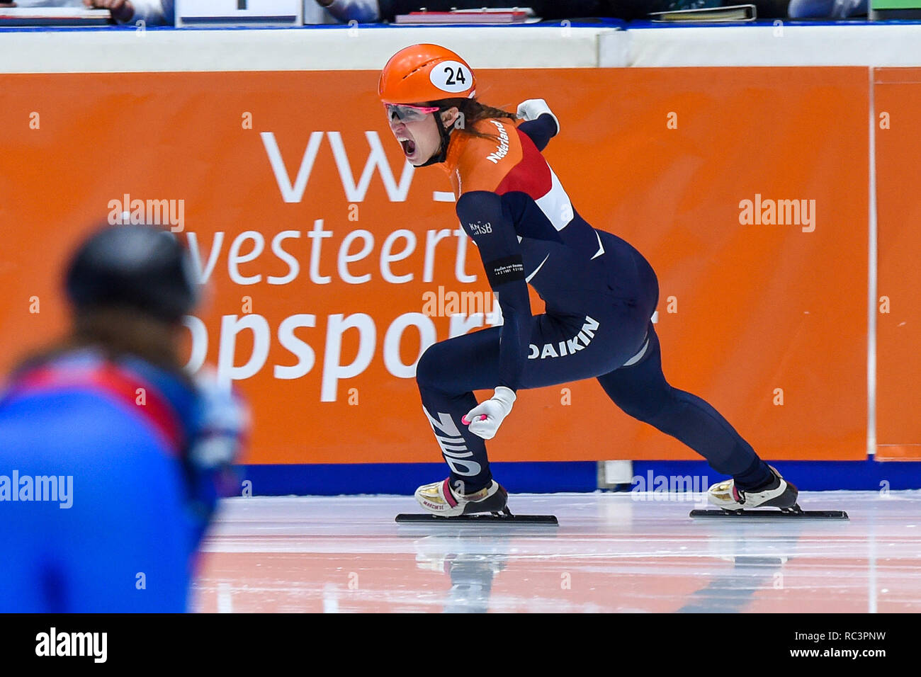 Dordrecht, Netherlands. 13th Jan 2019. European Championships Shorttrack Suzanne Schulting Credit: Orange Pictures vof/Alamy Live News Stock Photo