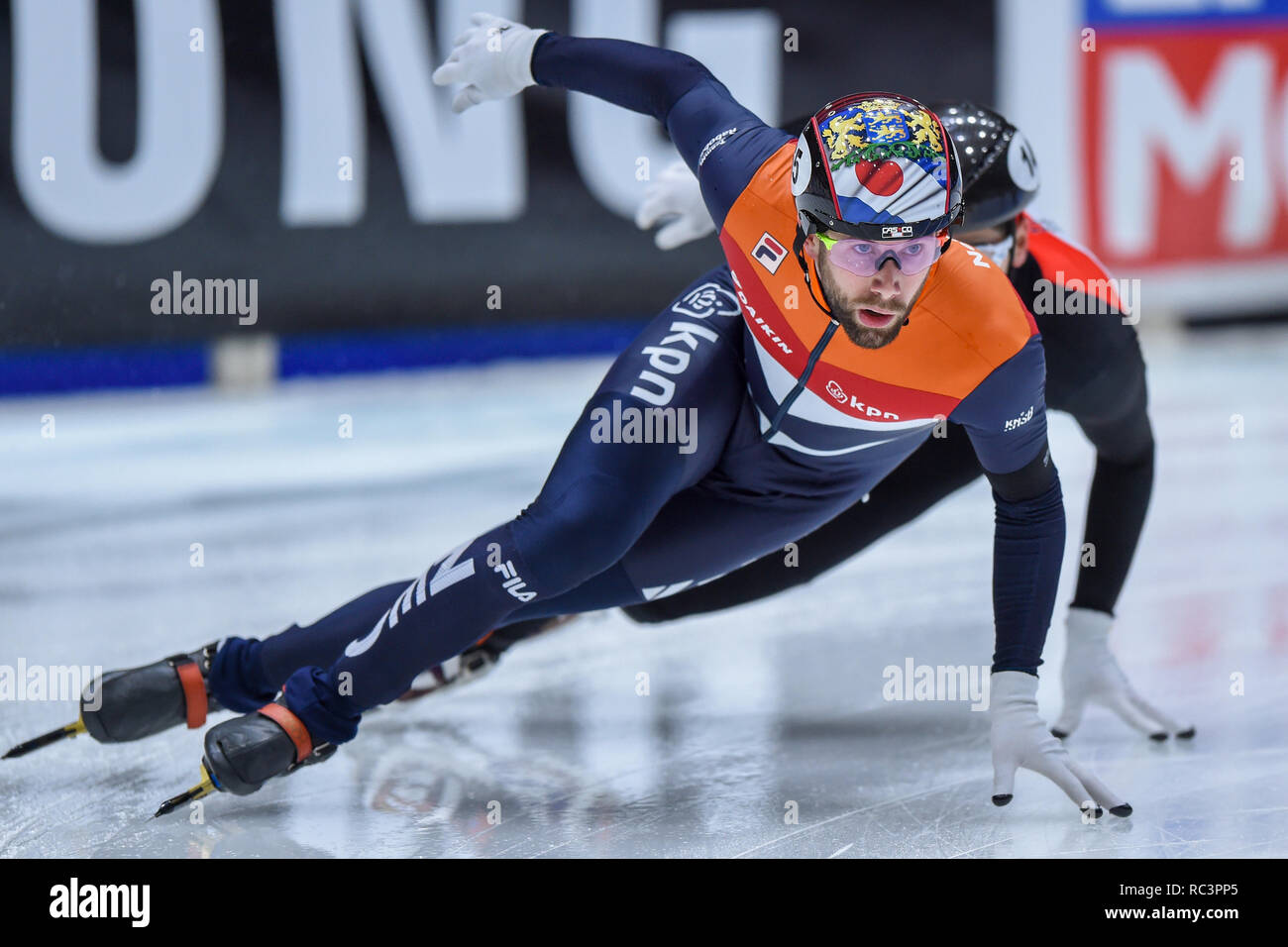 Dordrecht, Netherlands. 13th Jan 2019. European Championships Shorttrack Daan Breeuwsma Credit: Orange Pictures vof/Alamy Live News Stock Photo