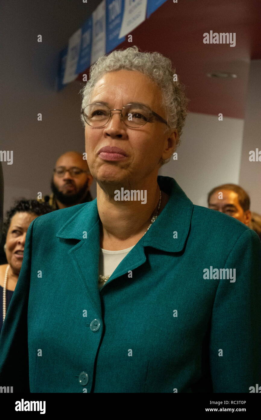Chicago, Illinios, USA. 12th Jan, 2019. Chicago mayoral candidate TONI PRECKWINKLE at the grand opening of her Northside campaign office. Credit: Karen I. Hirsch/ZUMA Wire/Alamy Live News Stock Photo