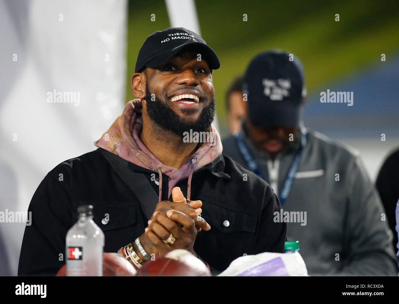 January 12, 2019 Los Angeles Lakers forward LeBron James in attendance  during the NFC Divisional Round playoff game between the game between the Los  Angeles Rams and the Dallas Cowboys at the