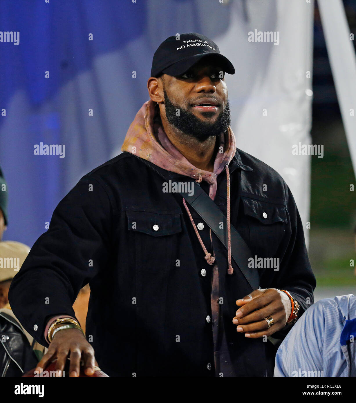 January 12, 2019 Los Angeles Lakers forward LeBron James in attendance  during the NFC Divisional Round playoff game between the game between the  Los Angeles Rams and the Dallas Cowboys at the