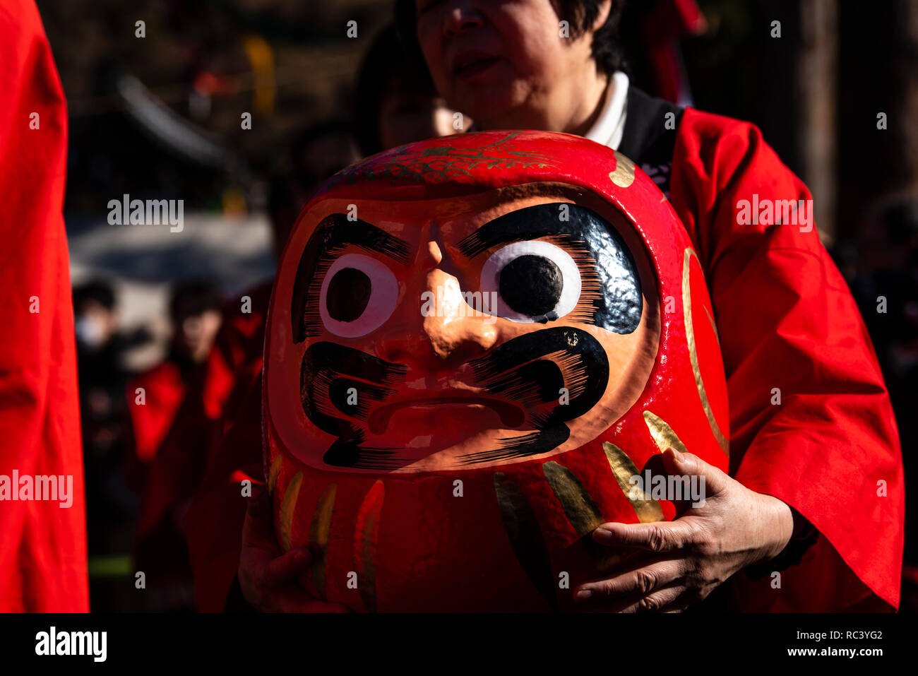 JANUARY 13, 2019 People burn 10,000 Daruma dolls in a daruma kuy