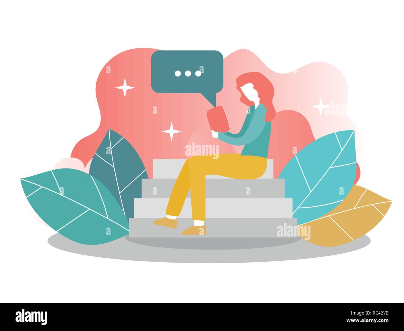 Landing page template of Online education. Modern flat design concept Stock Vector