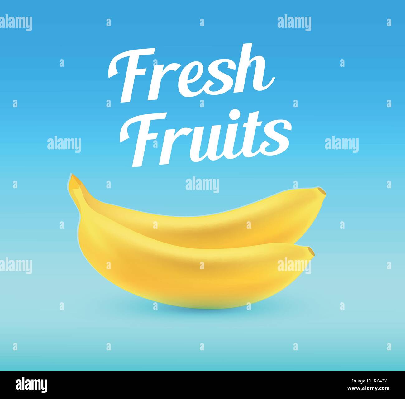 https://c8.alamy.com/comp/RC43Y1/bananas-on-blue-background-with-caption-vector-illustration-of-fresh-fruits-for-fruit-shop-RC43Y1.jpg