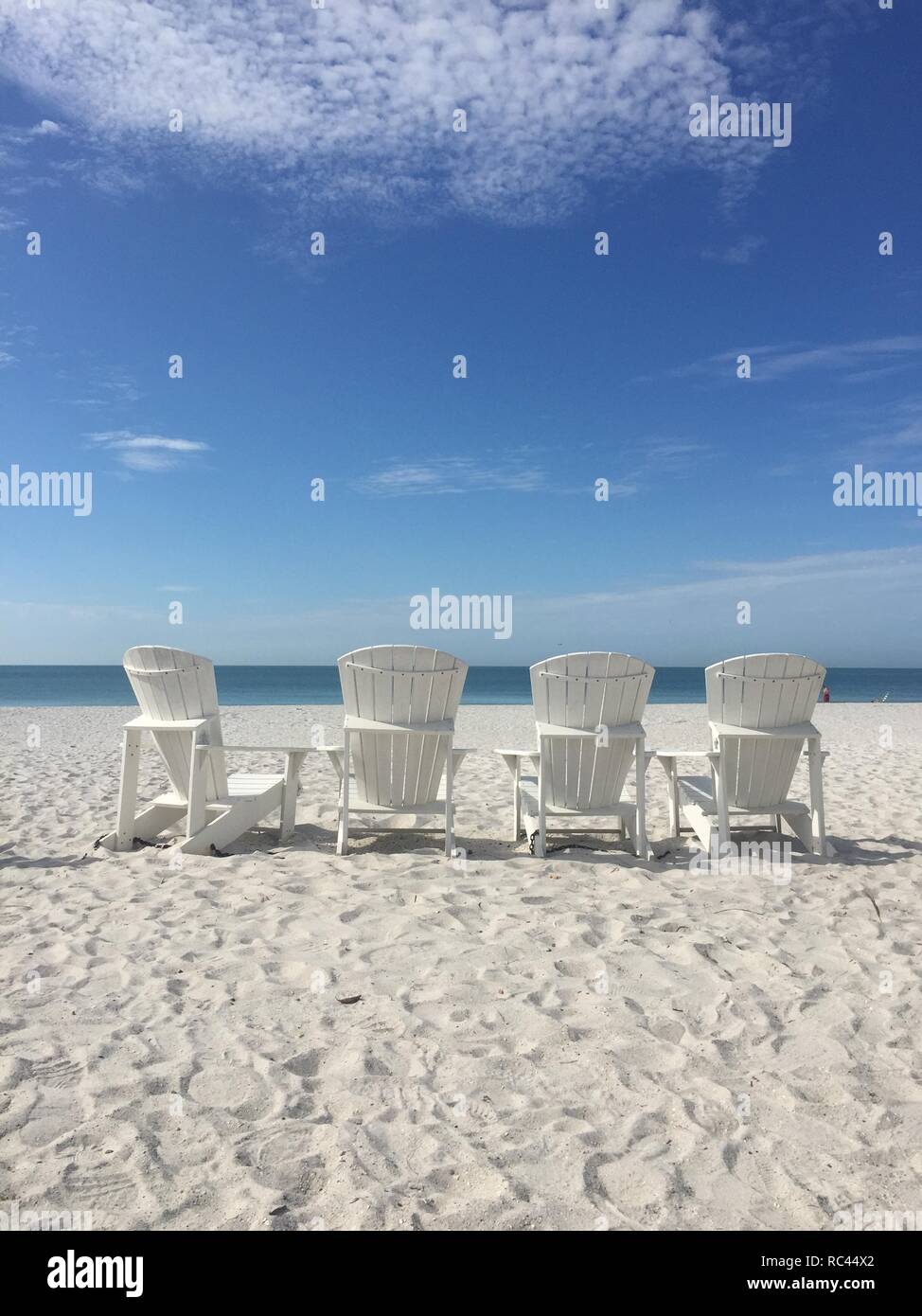 Seats on Florida Beach Stock Photo