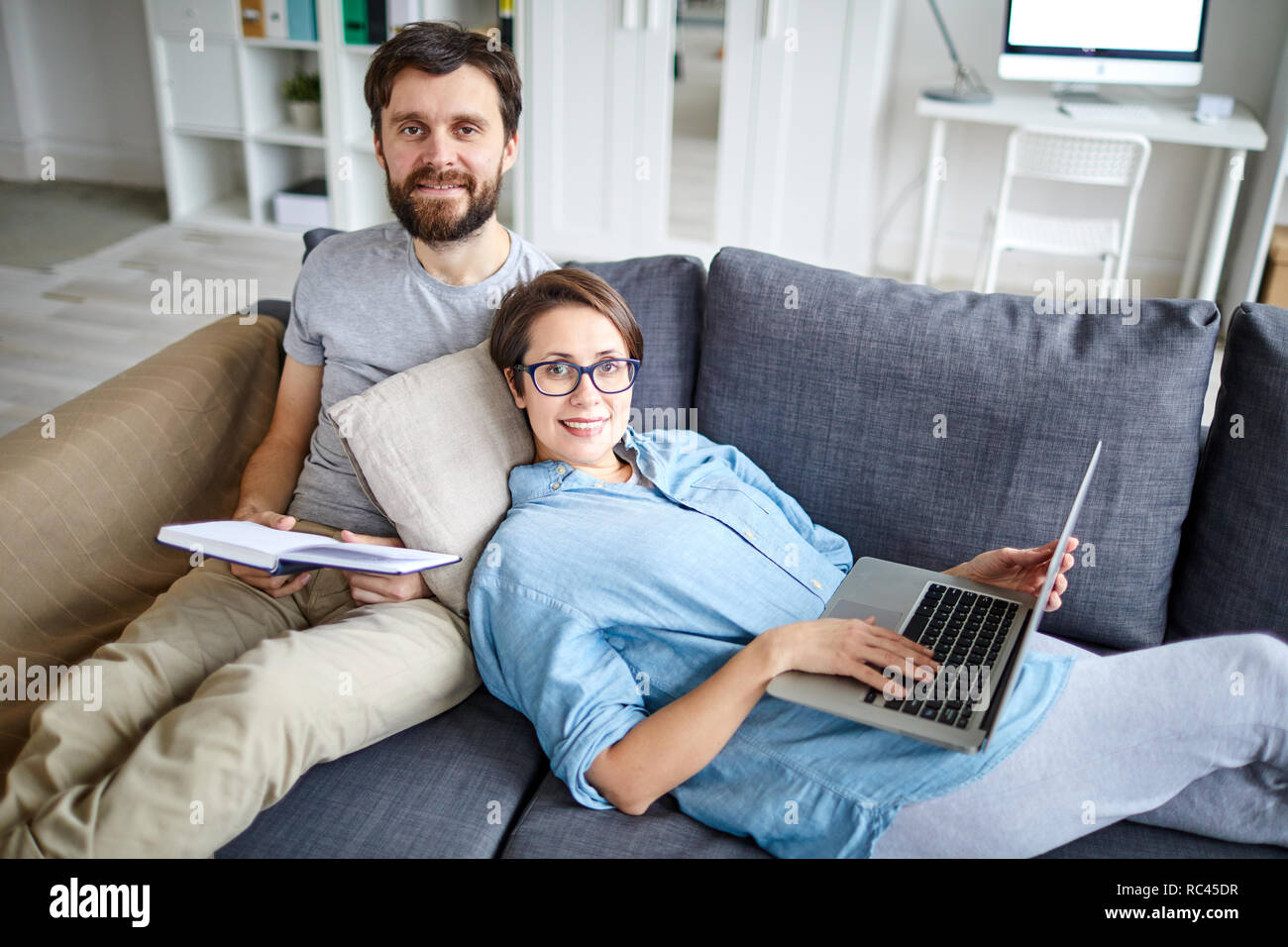 Relaxing at home Stock Photo - Alamy