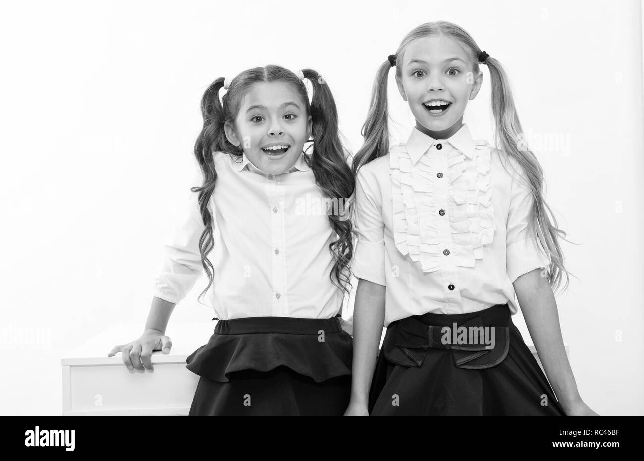 Happy primary school pupils Black and White Stock Photos & Images - Alamy