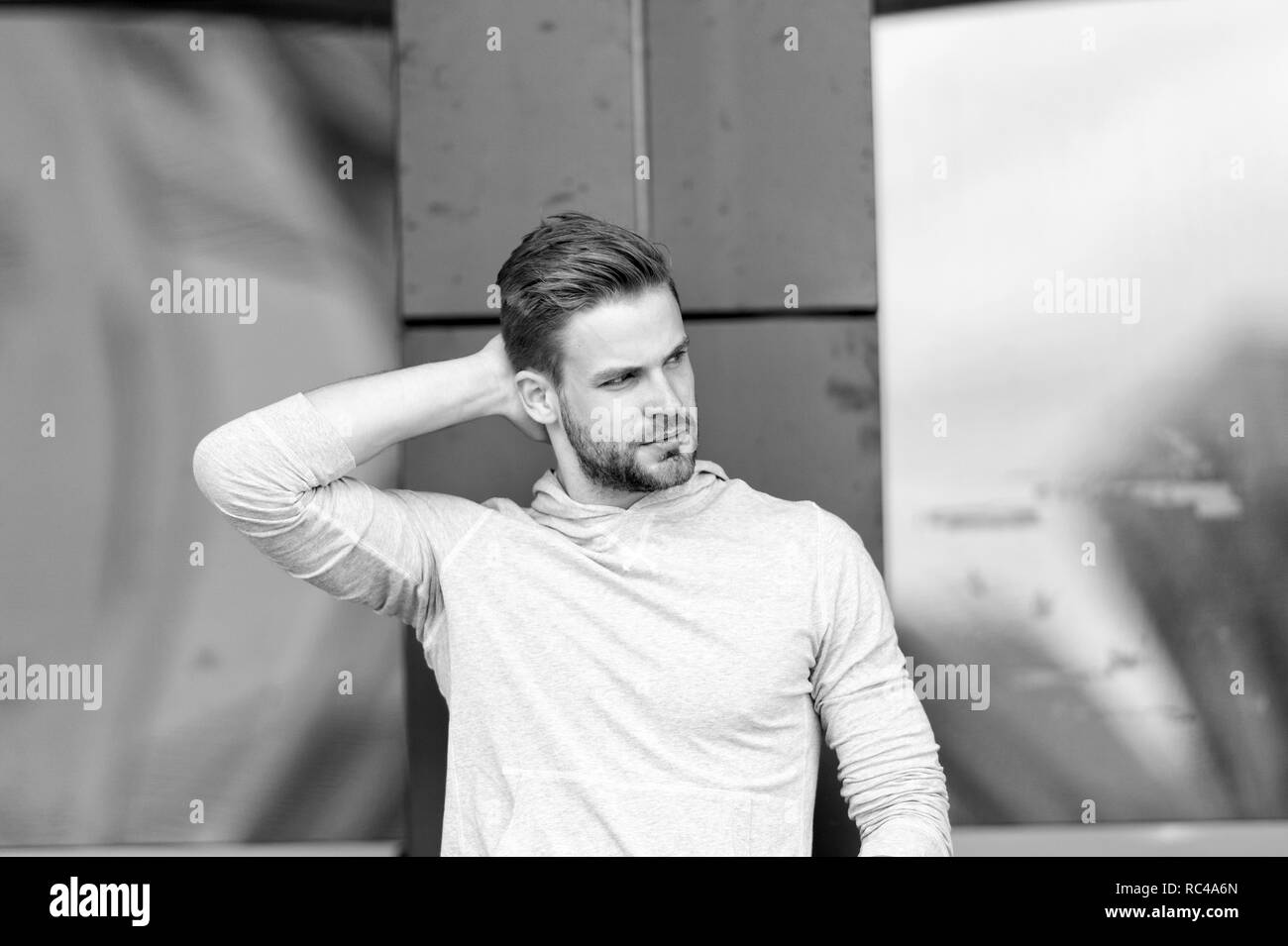 Haircut Concept Man With Stylish Haircut Young Man With New