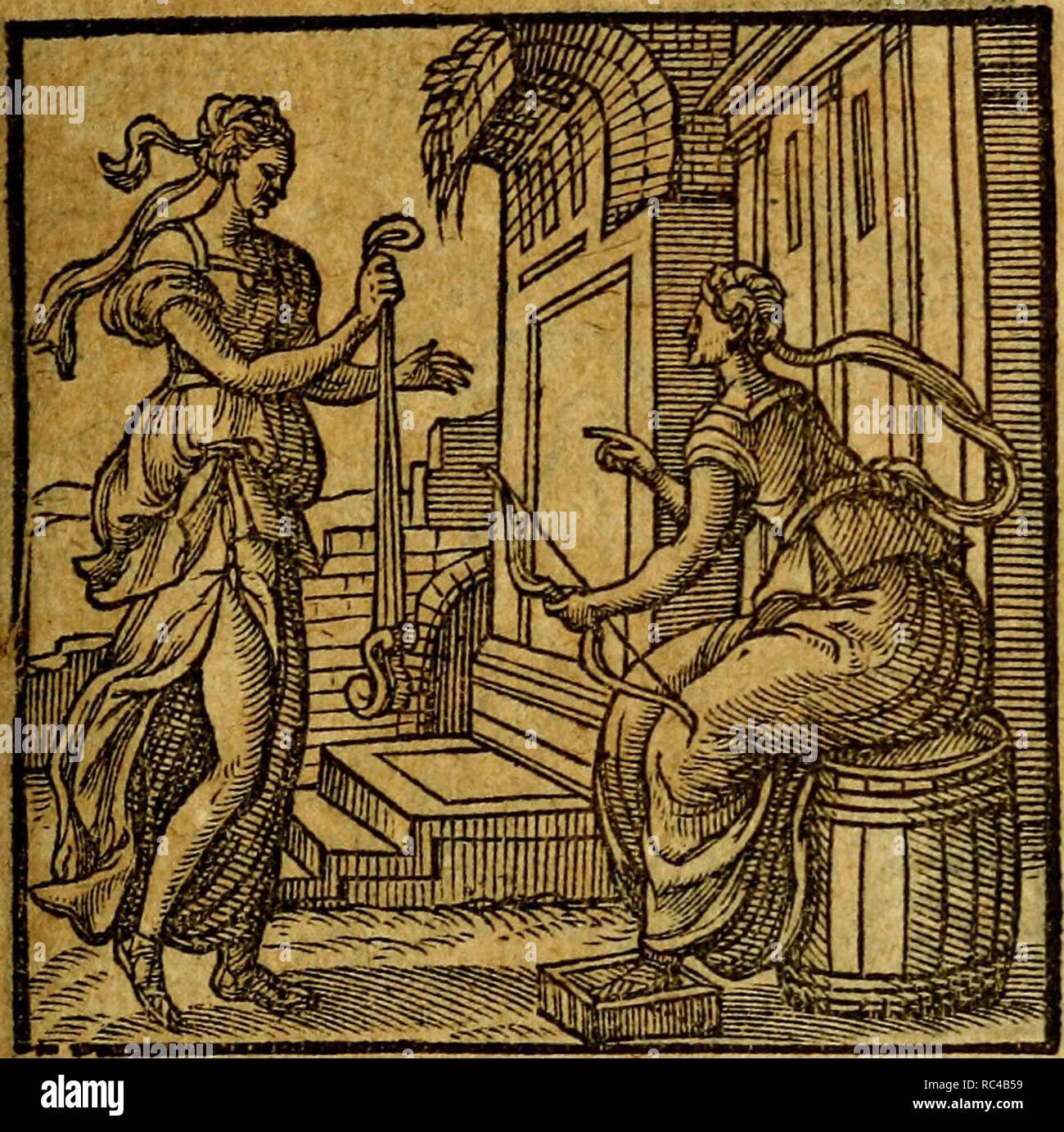 'Emblemata V.C. Andreae Alciati Mediolanensis iurisconsulti : cum facili & compendiosa explicatione, qua obscura illustrantur, dubiaq́ue omnia soluuntur,' (1622) Stock Photo