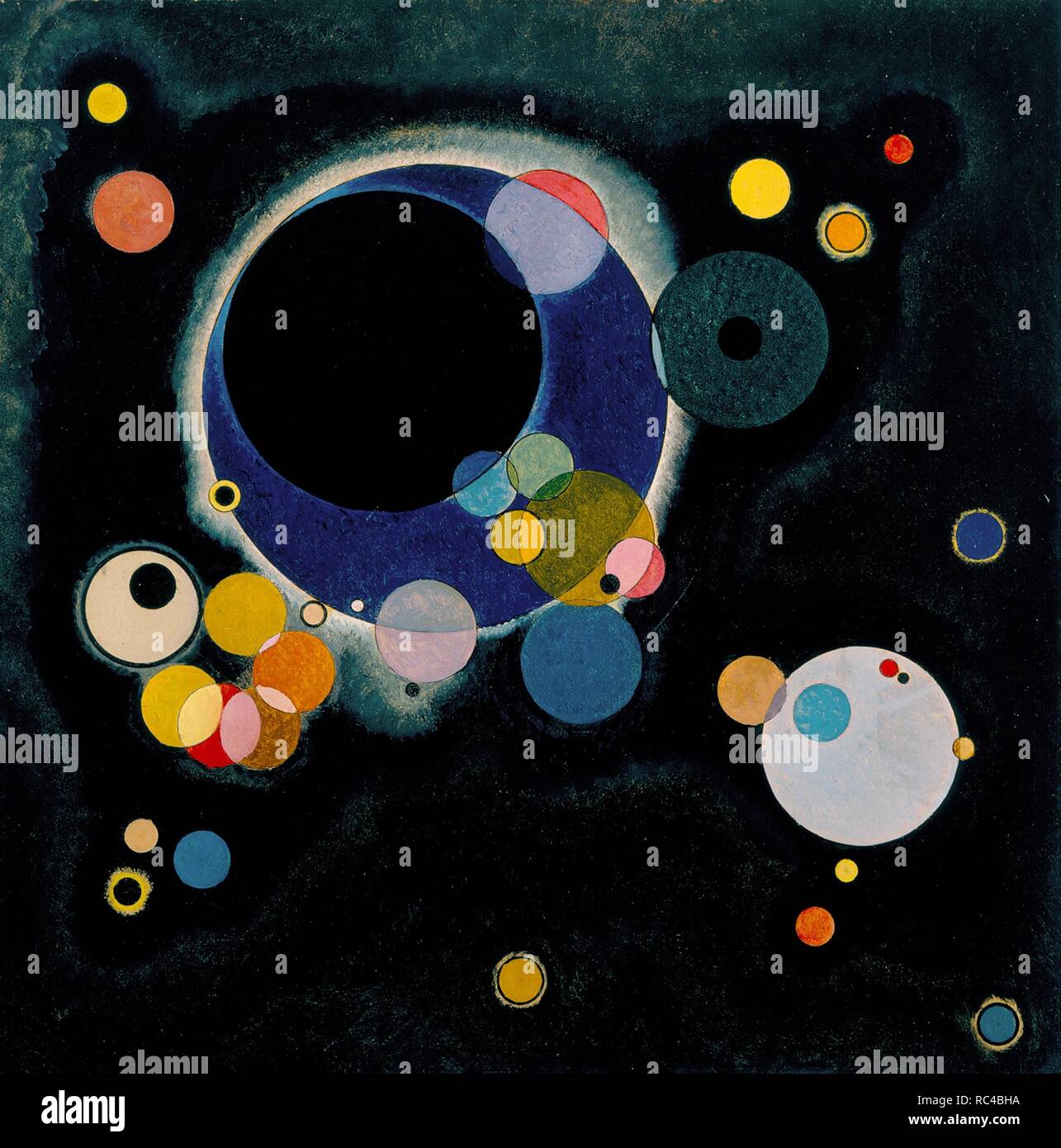 Several Circles. Museum: New Orleans Museum of Art. Author: Kandinsky, Wassily Vasilyevich. Stock Photo