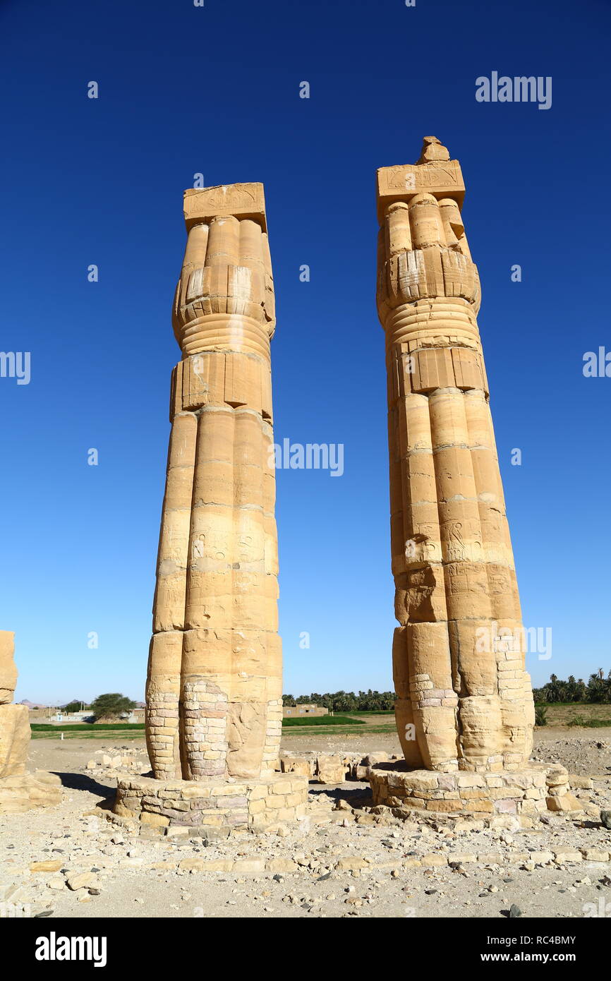 in africa sudan soleb  the antique temple of the black pharaohs in the middle of the desert Stock Photo