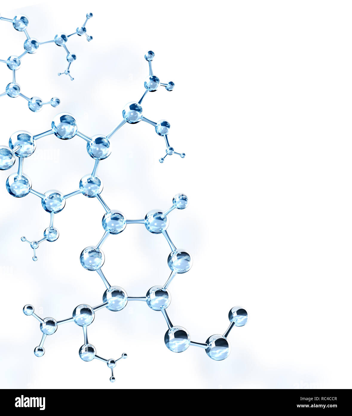 Models of abstract molecular structure. Isolated on white background ...