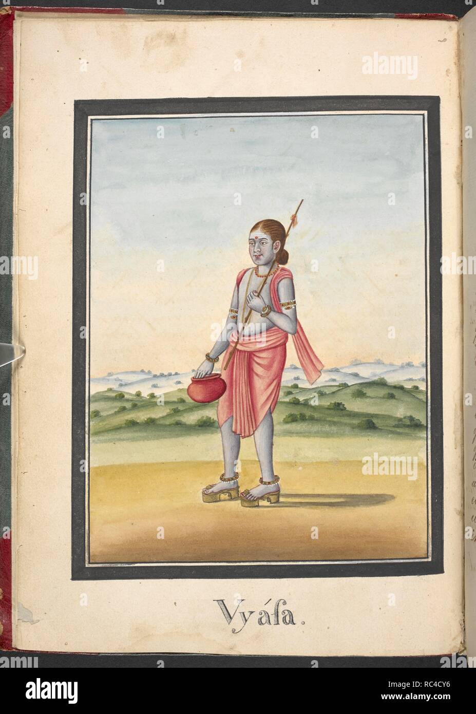 The sage, Vyasa, traditional author of the â€˜Adhyatma Ramayana.â€™ Inscribed: â€˜Vyasa.â€™. 61 paintings illustrating the Adhyatma Ramayana, vol. 1. [Boddam collection.]. 1803 - 1804. Source: MSS Eur C116/1 f.3v. Author: ANON. Stock Photo