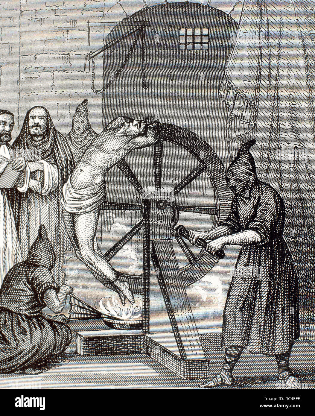 Inquisition. Instrument of torture. Wheel of Fortune. Stock Photo