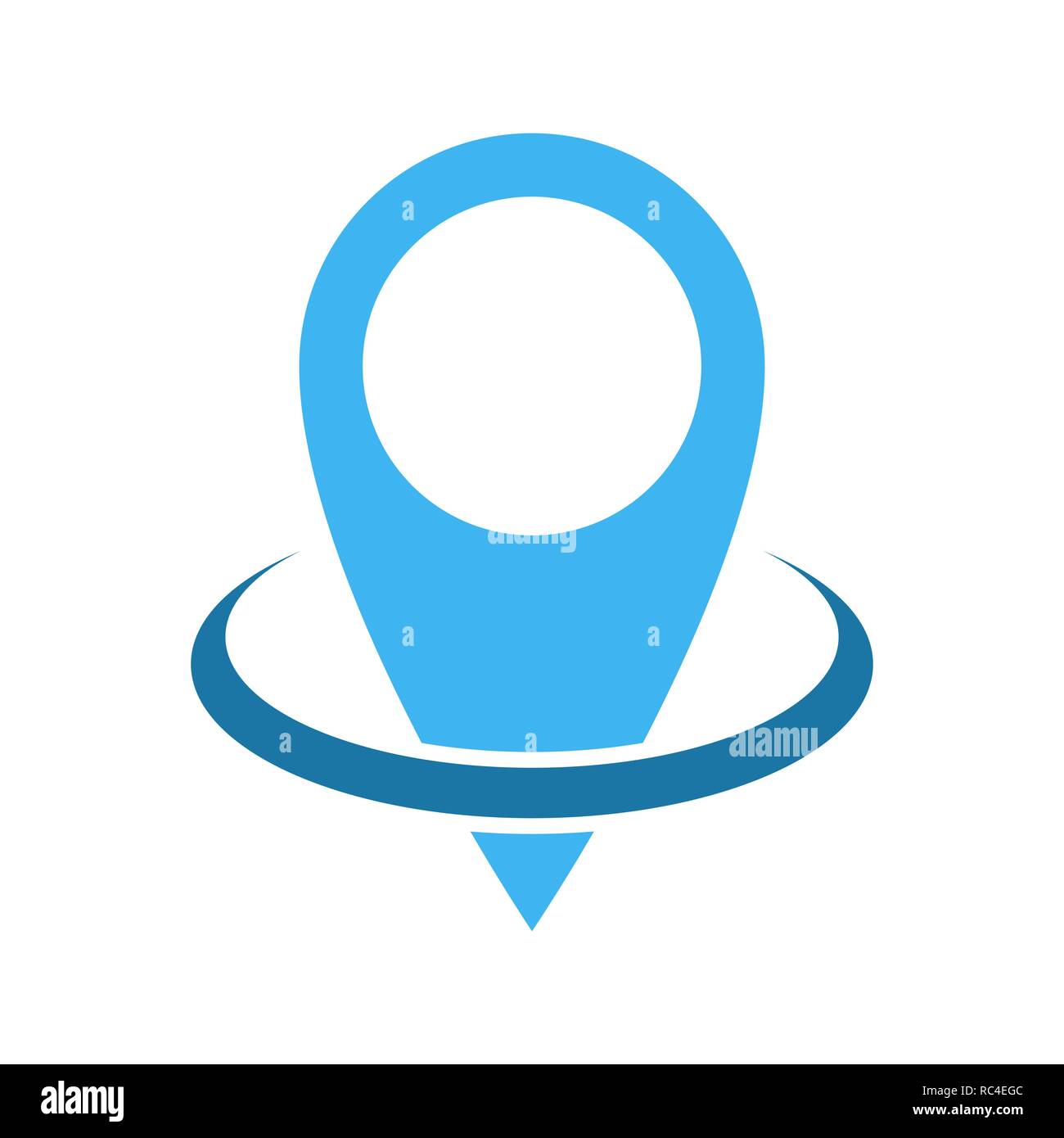 Map point icon in flat design. Vector illustration. blue pointer on white background. Stock Vector