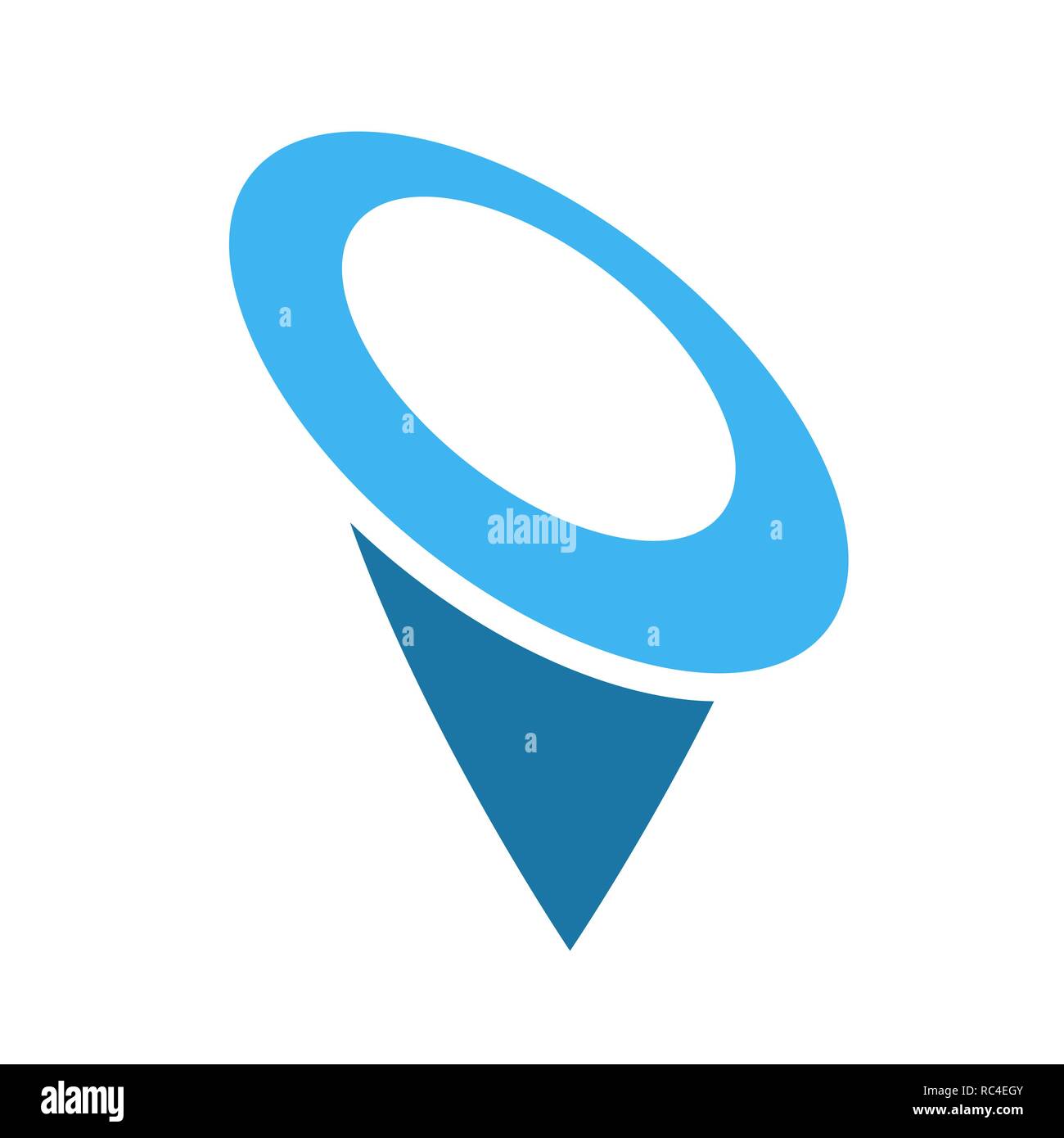 Map point icon in flat design. Vector illustration. blue pointer on white background. Stock Vector