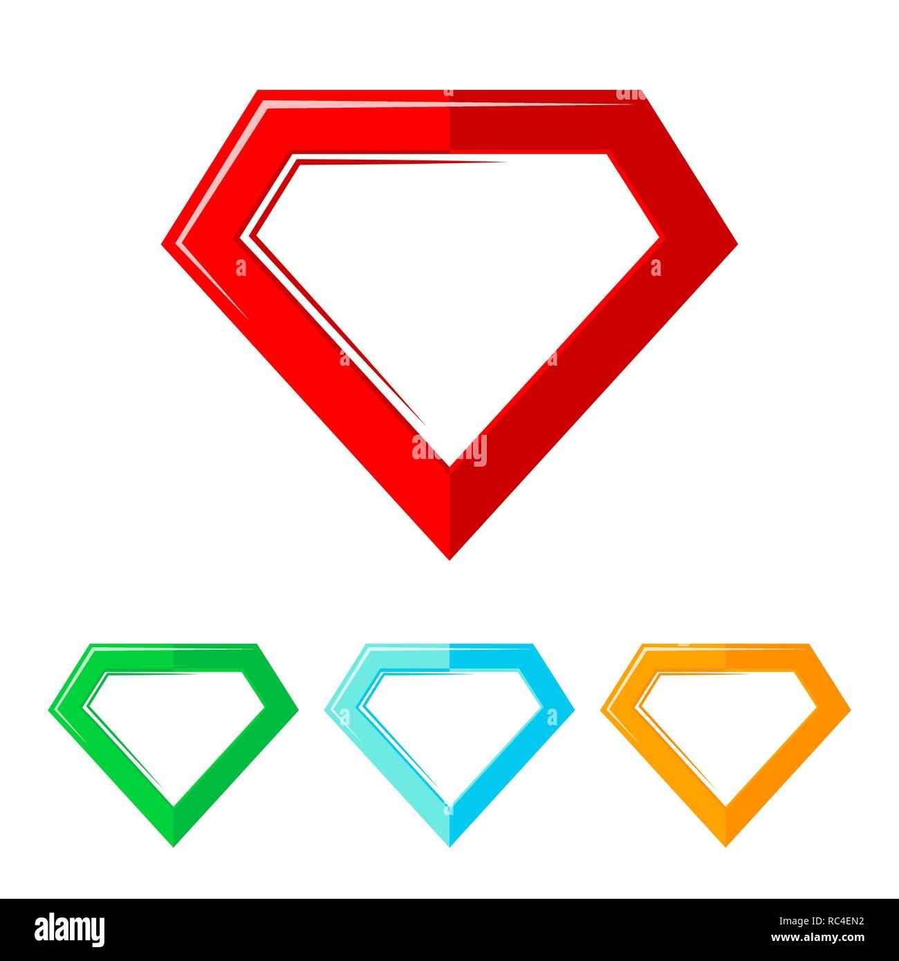 Set of bright superhero color logos, on white background. Vector