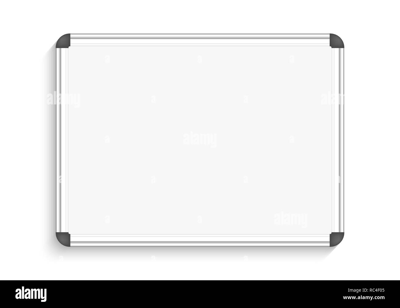 Flat Vector Illustration Of School Classroom Whiteboard With Black