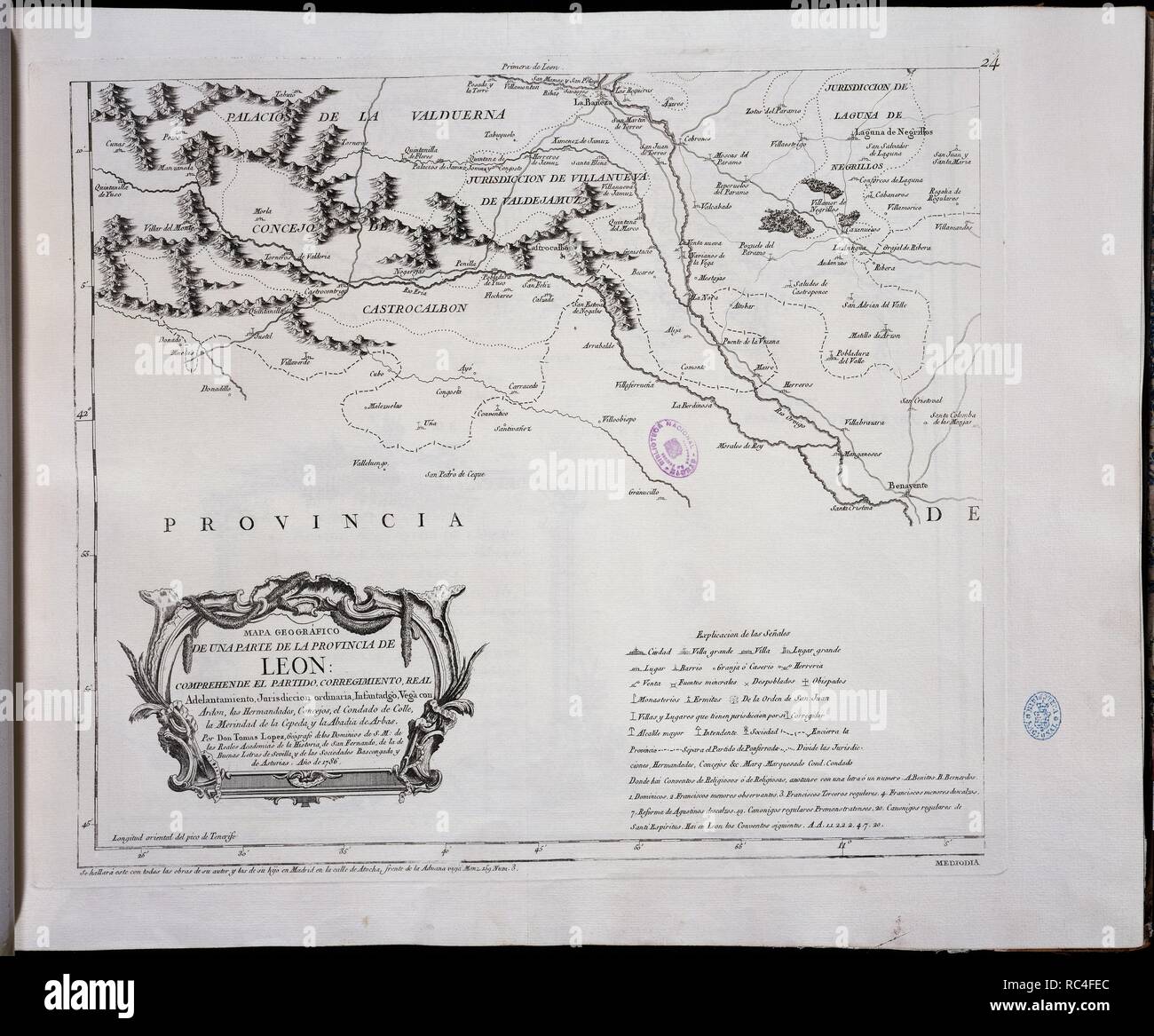 Mapa De Una Parte De La Provincia De Leon 1786 Parte Primera Author Lopez Tomas 9035