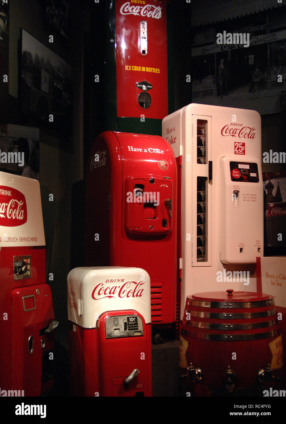 World Of Coca Cola Permanent Exhibition Featuring The History Of The Coca Cola Company Old Vending Machines For Coke Atlanta United States Stock Photo Alamy