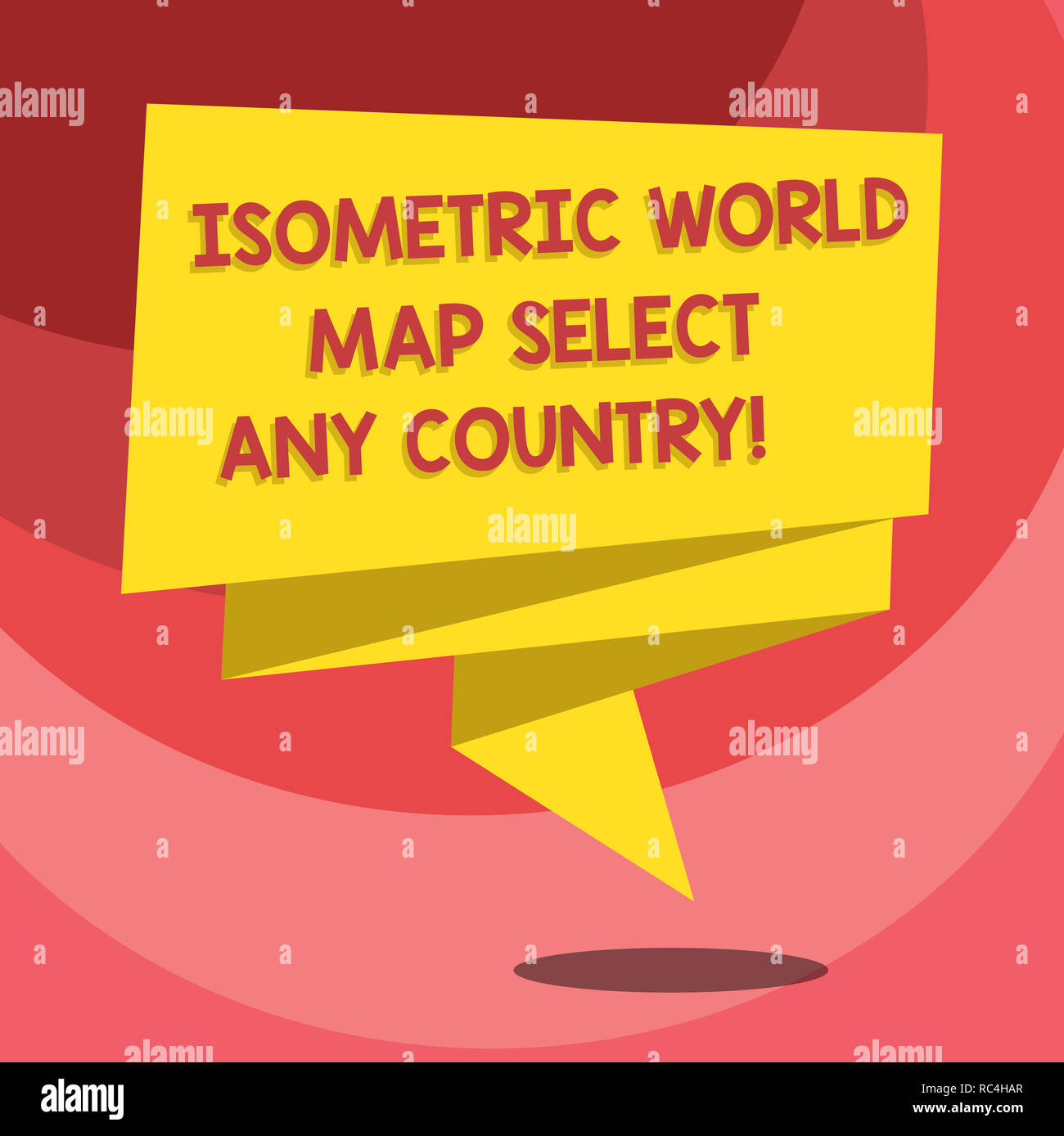Text sign showing Isometric World Map Select Any Country. Conceptual ...