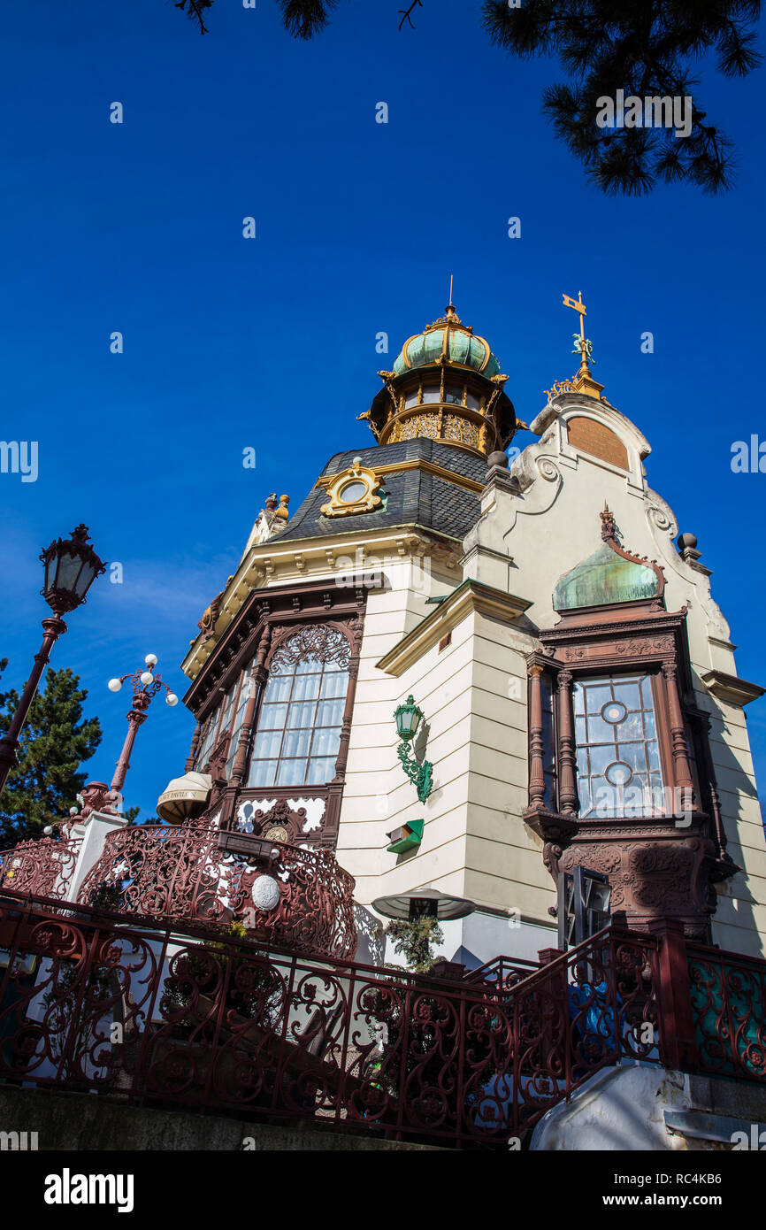 Hanavsky Pavilion a cast-iron structure built in 1891 located on the Letna park in Prague Stock Photo