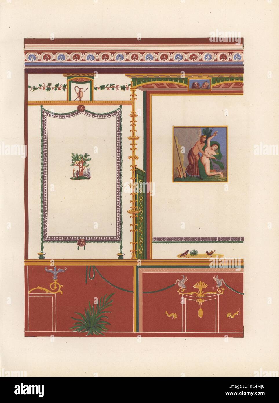 Mural From Unidentified Building In Pompeii With Painting Of - 