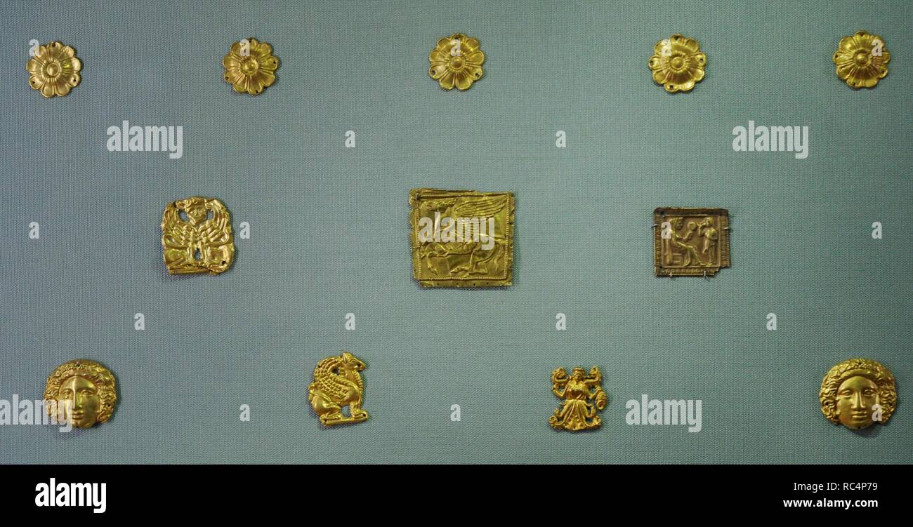 Scythian burial tumulus of KulOba. Plaques. Goddess with the Mirror