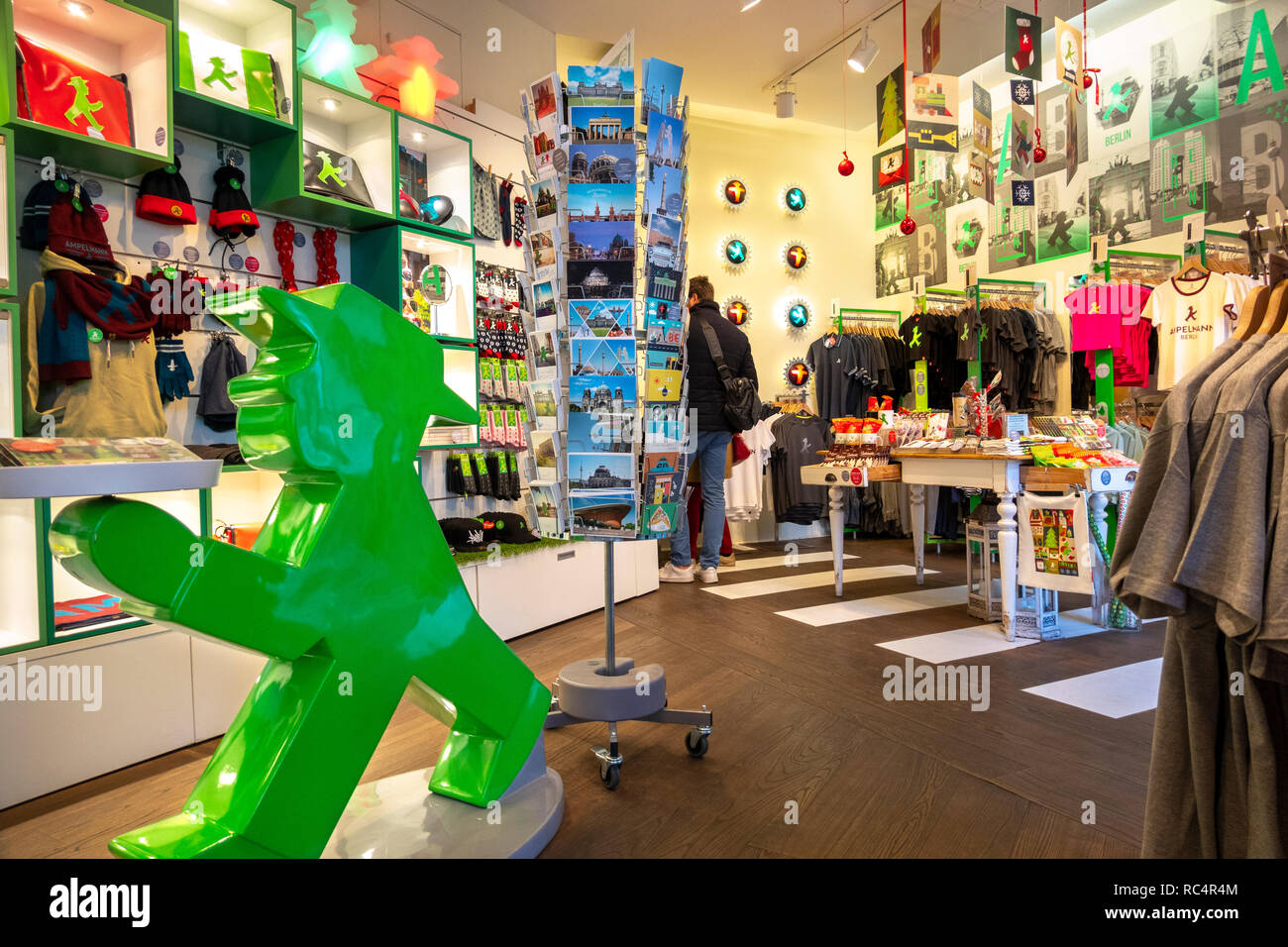 The first and original Ampelmännchen, Ampelmann Galerie Shop in the Hackesche Höfe (Hackescher Markt) shopping courtyards. Berlin, Germany. Stock Photo