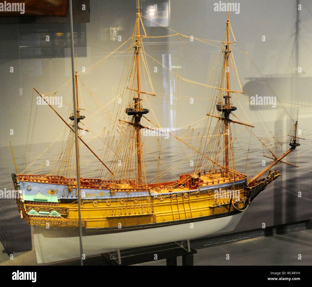 The ship of the Royal Dano-Norwegian Navy Sophia Amalia, the wife of King Frederick III. Built  by James Robbins. 1637-1650. Was commissioned by King Christian IV. Norwegian Maritime Museum. Oslo. Norway. Stock Photo