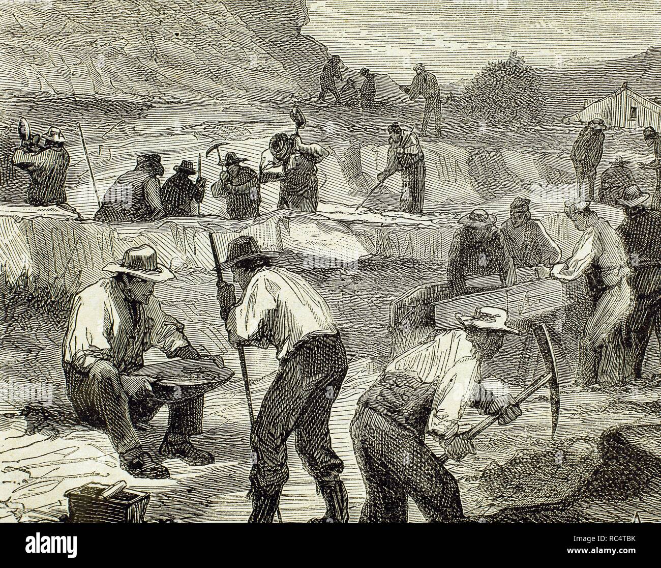 Australia 19th Century Gold Rush Prospectors Looking For Gold Nuggets Engraving Stock Photo Alamy Australia 19th Century Gold Rush Prospectors Looking For Gold Nuggets Engraving Stock Photo Alamy
