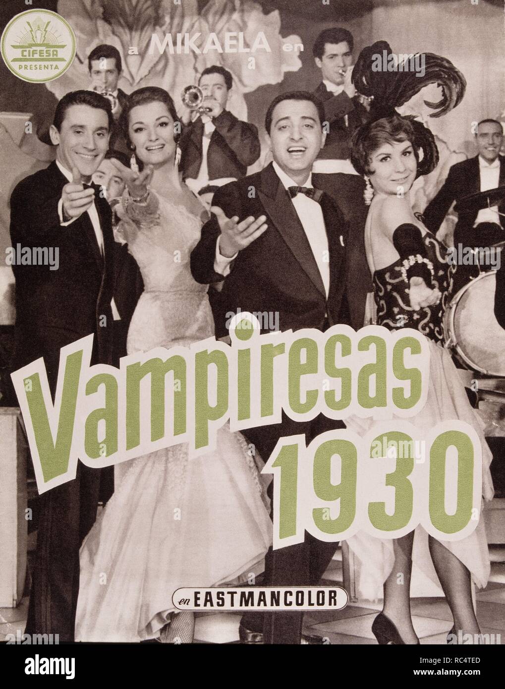 Cartel de la película ' Vampiresas ' DIrector Jesus Franco Mikaela / Micaela Rodríguez Cuesta con Lina Morgan y Antonio Ozores 1961. Stock Photo