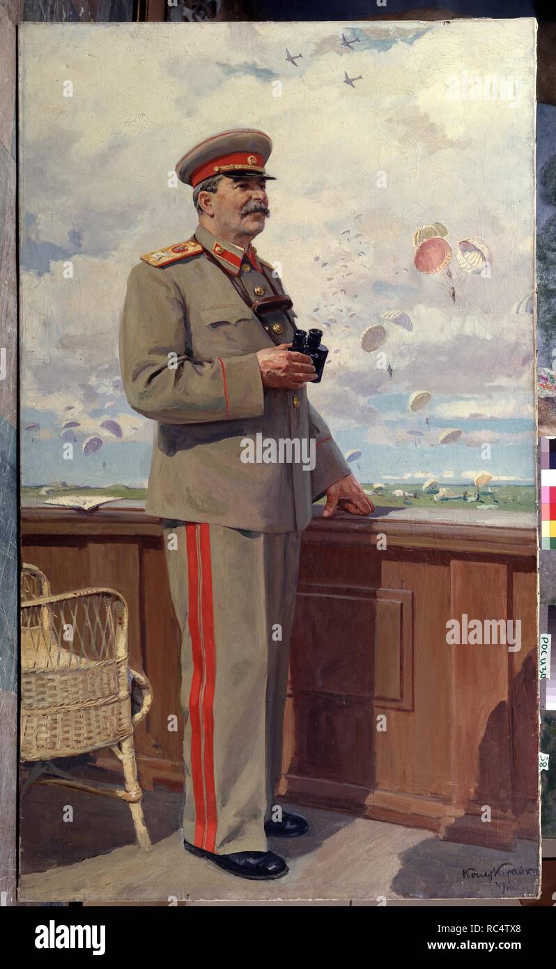 Stalin at Military Air Show. Museum: State Museum-and exhibition Centre ROSIZO, Moscow. Author: Kitayka, Konstantin Demyanovich. Stock Photo